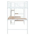 thumbnail image 6 of DreamBuck Twin Size Loft Bed with Desk and and Metal Grid, Metal Loft Bed with Storage Stairs and Wardrobe, Space Saving Loft Bed with Desk Underneath, Twin Bed Frames for Teens, Boys, Girls, 6 of 9