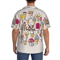 thumbnail image 5 of KLL Ice Cream Print Men's Shirt Short Sleeve Button Down Summer Cuba Beach Shirts- XX-Large, 5 of 7