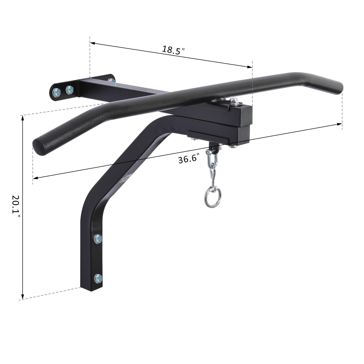 Heavyduty Wall Mounted Pull Up Bar with Punching Bag Hanger Boxing Training Hook Black Heavyduty Wall Mounted Pull Up Bar with Punching Bag Hanger Boxing Training Hook Black