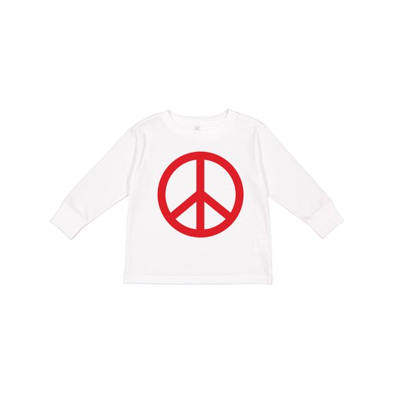 Inktastic Fun Red Peace Sign Boys or Girls Long Sleeve Toddler T-Shirt