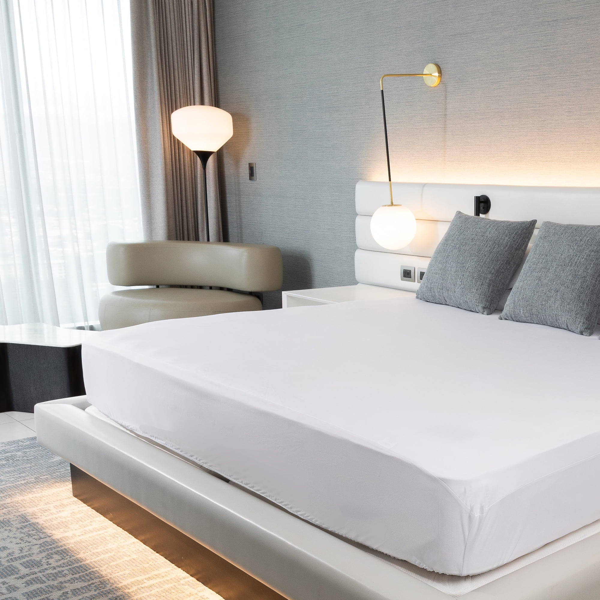 PolarPure™ King Cooling Fitted Mattress Protector, Hypoallergenic Comfort