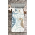 thumbnail image 3 of Ambesonne Tropical Quilted Bedspread Set 2 Pcs, Fishes in Soft Tones, Twin Size, Blue Cream, 3 of 3