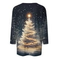 thumbnail image 6 of Gamivast Christmas Womens Shirts Plus Size Trees Snowflake Printed 3/4 Sleeve T-Shirt Winter Fashion Cute Graphic Crew Neck Casual Tunics Tops Xmas Holiday Outfits, 6 of 8