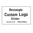 thumbnail image 1 of Logotipo Rectangular personalizado, papel blanco impermeable para envolver regalos, fondo negro y transparente, 100 Uds., 1 of 3