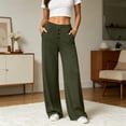 thumbnail image 7 of Gfyviroh Soft Pants for Women High Waist Button Lightweight Athletic Pants Loose Straight Leg Casual Workout Trousers, 7 of 7