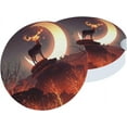 thumbnail image 2 of Car Coasters for Cup Holder Absorbent, Car Ceramic Coasters with Finger Notch, Auto Accessories for Men Women Burning Deer 2 Pack, 2 of 6