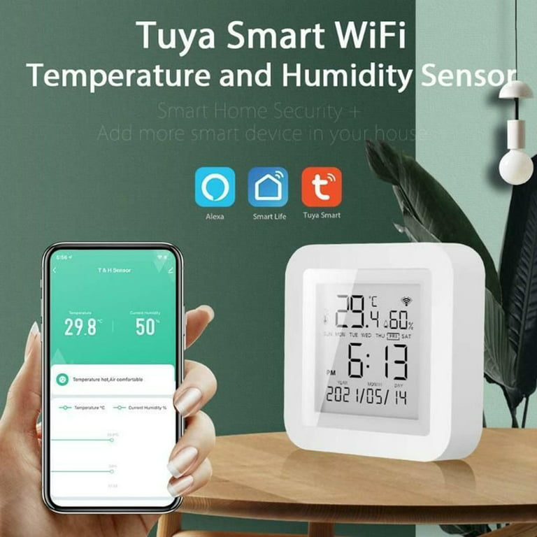 Smart WiFi Temperature Humidity Monitor, Temperature Humidity Sensor, WiFi  Thermometer Hygrometer for Home Pet