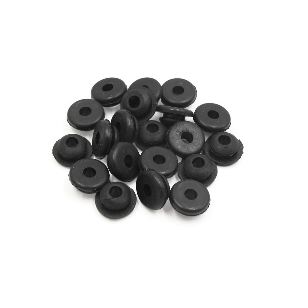 20pcs 6mm Hole Diameter Black Rubber Shock Absorber Bushings for Car Motorcycle