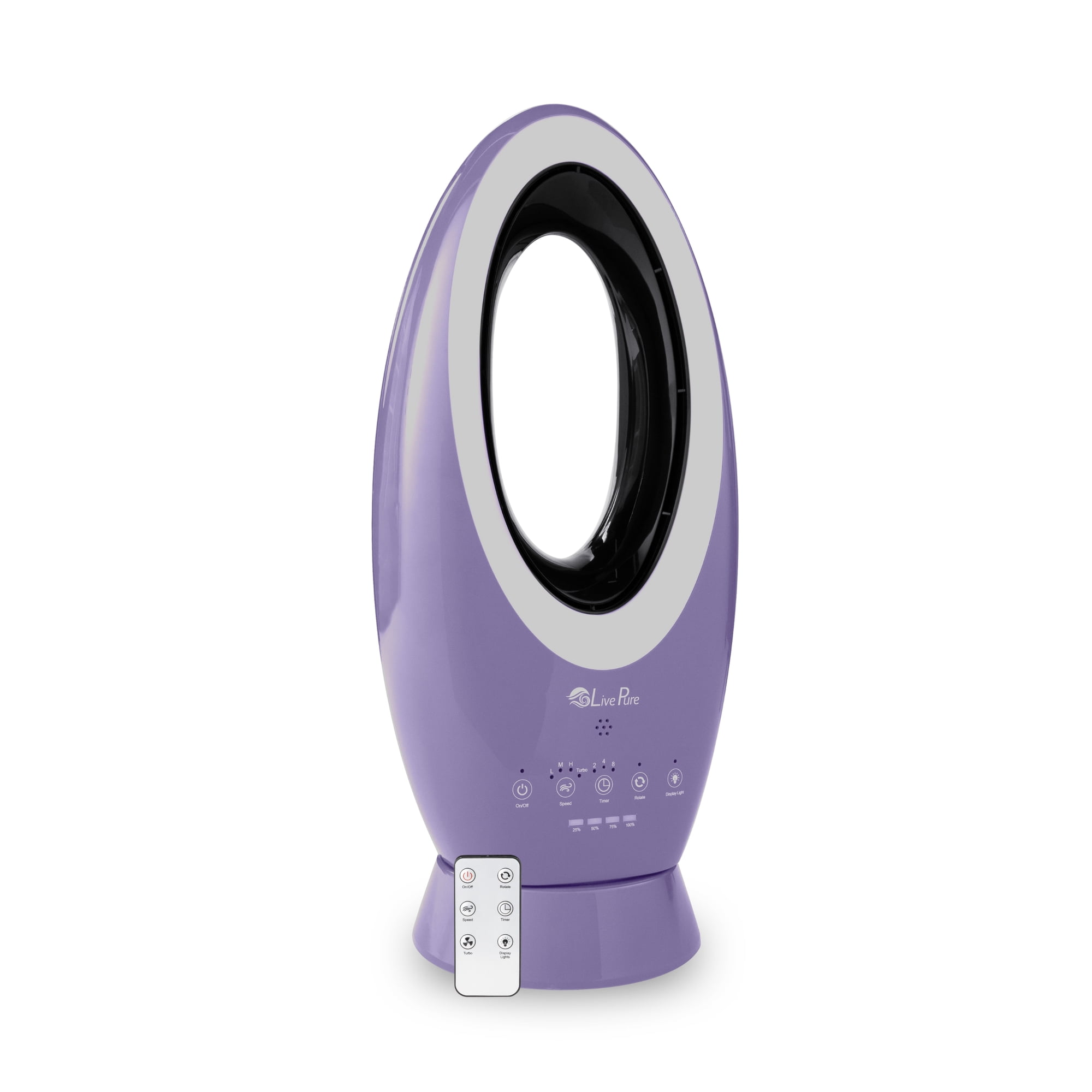 LivePure LP1780 Rechargeable Bladeless Indoor/Outdoor Fan, Lavender