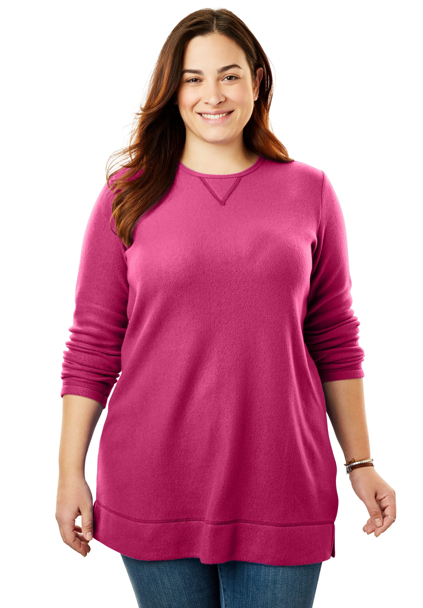Woman Within - Woman Within Plus Size Sherpa Sweatshirt - Walmart.com ...