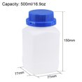 thumbnail image 2 of Unique Bargains Plastic Lab Chemical Reagent Bottle 500ml/16.9oz Wide Mouth Sample Sealing Liquid Storage Container Translucent 5 pcs, 2 of 4