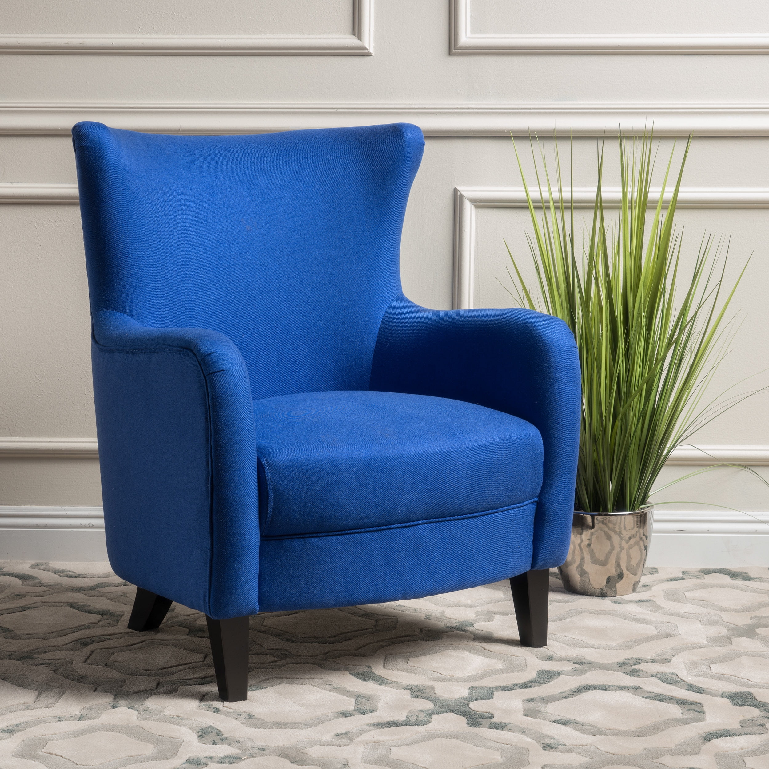 Noble House Fabric Club Accent Chair, Royal Blue Walmart