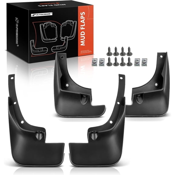 A-Premium Set of 4PCS Mud Flaps Splash Guards Mudguards Mudflaps with Hardware Kits Accessories Compatible with Toyota Camry, 1997-2001, Sedan Only, Black Color, Front LH RH and Rear LH RH