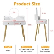 GIATUEE Vanity Table with Mirror, 2 Drawers Makeup Dressing Desk, Teen Adult(Without Stool)