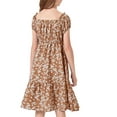 thumbnail image 2 of Langwyqu Summer Floral Print Square Neck Girls Chiffon Midi Dress For 5-14 Y, 2 of 3