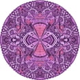 thumbnail image 1 of Ahgly Company Machine Washable Indoor Round Transitional Dark Magenta Purple Area Rugs, 5' Round, 1 of 7