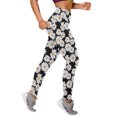 thumbnail image 4 of QAFOPEH Women Daisy Print High Waist Butt Lift Yoga Stretchy Legging, 4 of 5