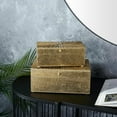 thumbnail image 2 of CosmoLiving by Cosmopolitan Starburst Carved Storage Gold Wood Decorative Box, 2 Count, 2 of 10
