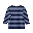 thumbnail image 4 of LTTVQM Three Quarter Sleeve Tops for Girls Size 10-11 Winter Fashion Striped Graphic Casual T Shirts Comfy Round Neck Blouse Tween Girls Clothes Navy 10-11 Years, 4 of 4
