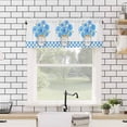thumbnail image 4 of Kitchen Curtains Valances for Small Windows, Blue Flowers in Vase Short Curtain Valance for Living Room, Buffalo Plaid Rod Pocket Blinds Window Printed Drapes 1 Panel 54x18 Inch, 4 of 6