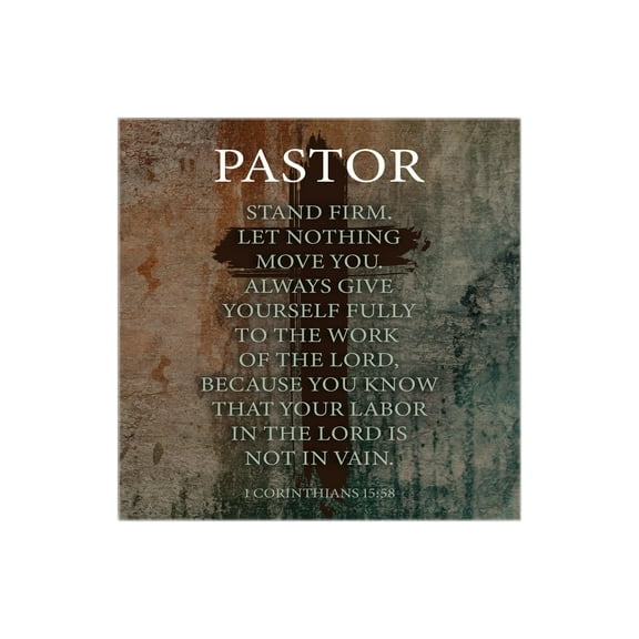 Pastor Stand Firm Green Splash Cross 12 x 12 Wood Wall Sign Plaque