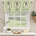 thumbnail image 2 of 2 Pack Valances for Window, Happy Easter Short Curtains for Kitchen Bedroom Living Room, Grass Green Spring Bunny Eucalyptus Leaves Rod Pocket Small Window Treatment Valance Drapes 42 x 12 Inch, 2 of 8