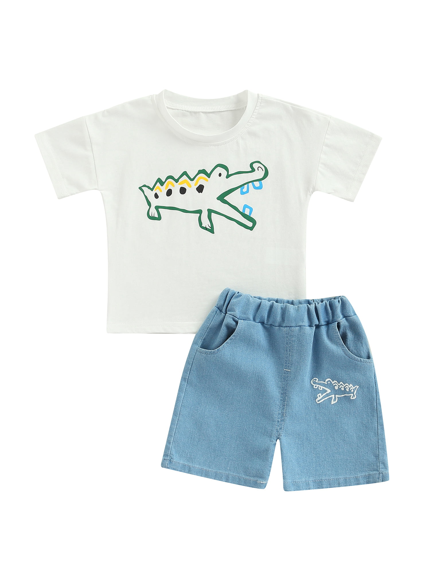 Toddler Kids Baby Boy Dinosaur Print Clothes Shirt Tops Shorts Pants Outfits Set