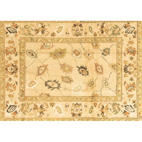 Ahgly Company Machine Washable Indoor Rectangle Oriental Brown Traditional Area Rugs, 5' x 7'