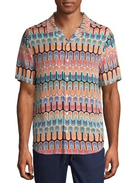C/M by Como Man Men's Retro Geo Camp Shirt