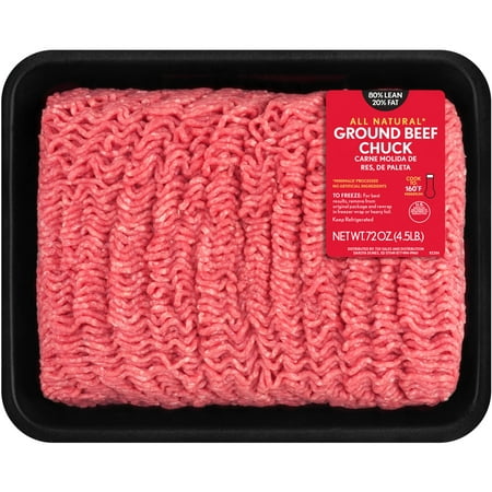 80/20 Ground Beef Chuck Tray, 4.5 lb