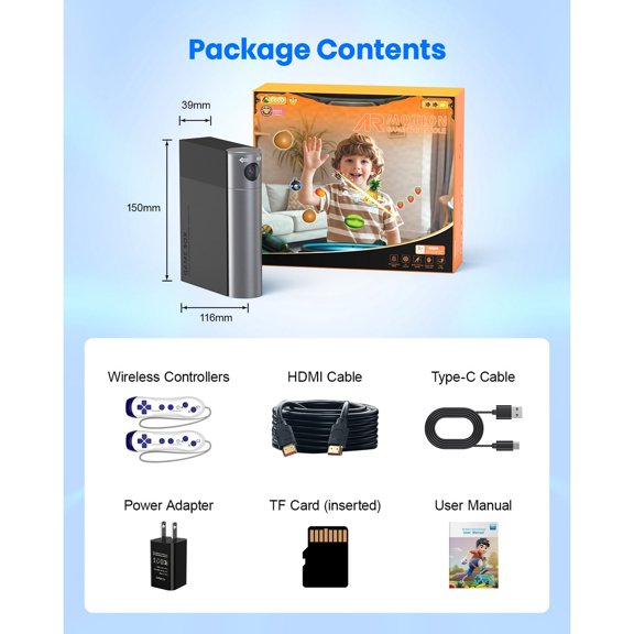 JIUMESS Motion Video Game Console for TV, Plug & Play System for Kids & Families Gifts