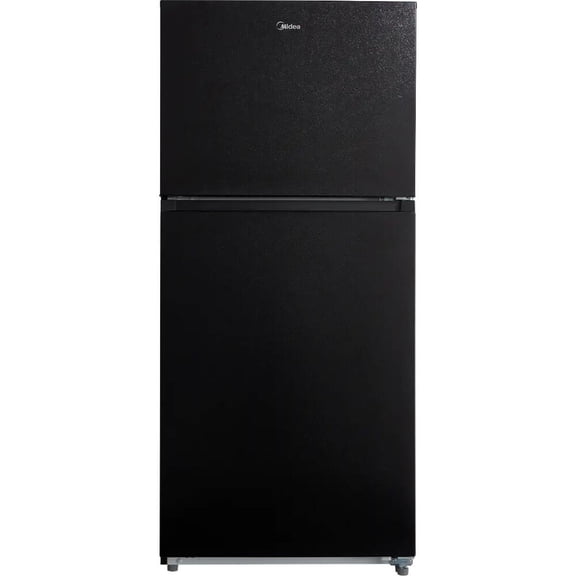 Midea MRT18D3BBB 18 Cf Top Mount Refrigerator Glass Shelves Ice Maker Ready Estar