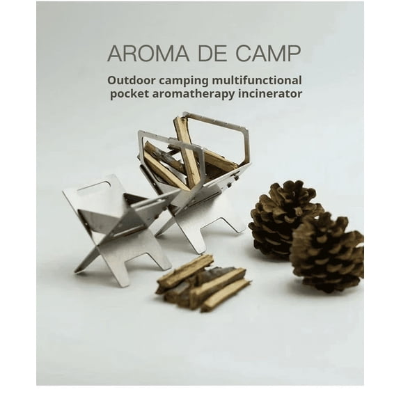 Titanium Alloy Folding Portable Mini Alcohol Furnace Camping Incense Burner Wood Stove Multifunctional Aromatherapy Holder