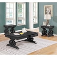 thumbnail image 2 of Traditional 3pc Coffee Table Set in Rustic Dark Gray Wood with Drawer Storage, 2 of 4