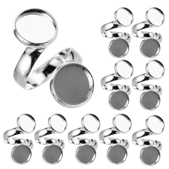 10pcs Ring Blanks for Jewelry Making Adjustable Ring Bases DIY Supplies