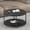 Black Oak, variant on Round Coffee Table, 36” Coffee Table for Living Room, 2-Tier Wood Desktop & Sturdy Metal Legs Table Home Furniture with Storage Shelf (Walnut)