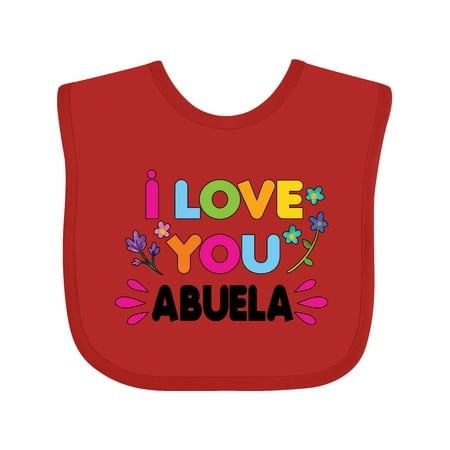 

Inktastic I Love You Abuela with Flowers Girls Baby Bib