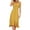 Yellow, variant on Plus Size Dresses Women's Spring And Summer Solid V-neck Sleeveless Single Breasted Waist Closed Back Dress