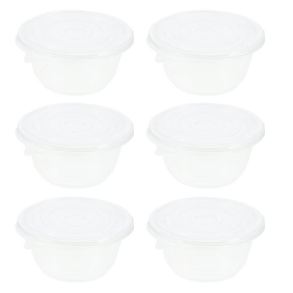 Himition 50pcs Plastic Take-out Bowls Disposable Bowls Round Packing Bowls with Lids