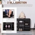thumbnail image 3 of HomCom Upholstered Shoe Entryway Bench Rack with Comfortable PU Cushion Bench & Flexible Shelving Options, Brown, 3 of 9