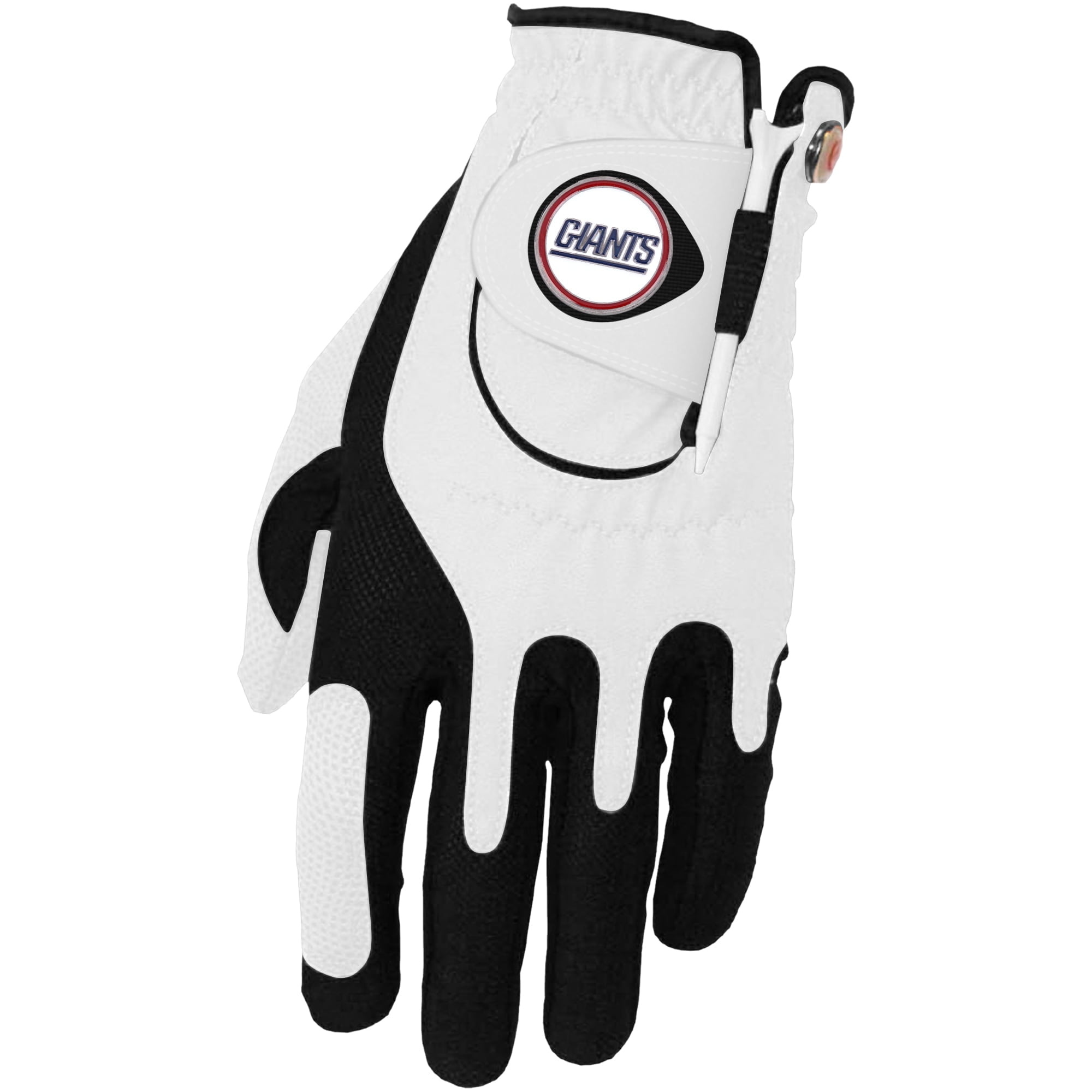 Men's White New York Giants Left Hand Golf Glove & Ball Marker Set