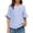 C-Blue417, variant on Womens Striped T Shirt Half Sleeve Ruffle Trim Crew Neck Loose Fit Curved Hem Casual Daily Wear Graphic Tees Versatile Tops