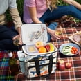 thumbnail image 5 of FORMRS Insulated Cooler Bag 24 Cans Capacity Soft Leakproof Lunch Box with Side Pockets, Blue Sardines Pattern, 5 of 7