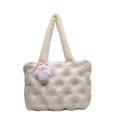 thumbnail image 1 of Bolsos acolchados para mujeres y niñas bolso de hombro esponjoso de gran capacidad para viajes de invierno, 1 of 8