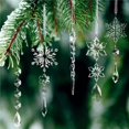 thumbnail image 5 of Adornos navideños de cristal, copos de nieve de acrílico, carámbanos, adornos de cristal, decoración colgante para árbol de Navidad, fiesta de Año Nuevo, 5 of 5