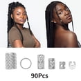 thumbnail image 2 of Unique Bargains Christmas 90 Hair Cuffs Dreadlock Hollow Dreadlock Hair Clips Silver Tone, 2 of 3