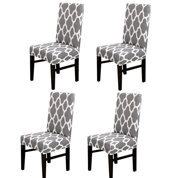 Stretch Chair Slipcovers Geometric Pattern Chair Seat Cover Protector for Dining Room Home Hotel Party Banquet