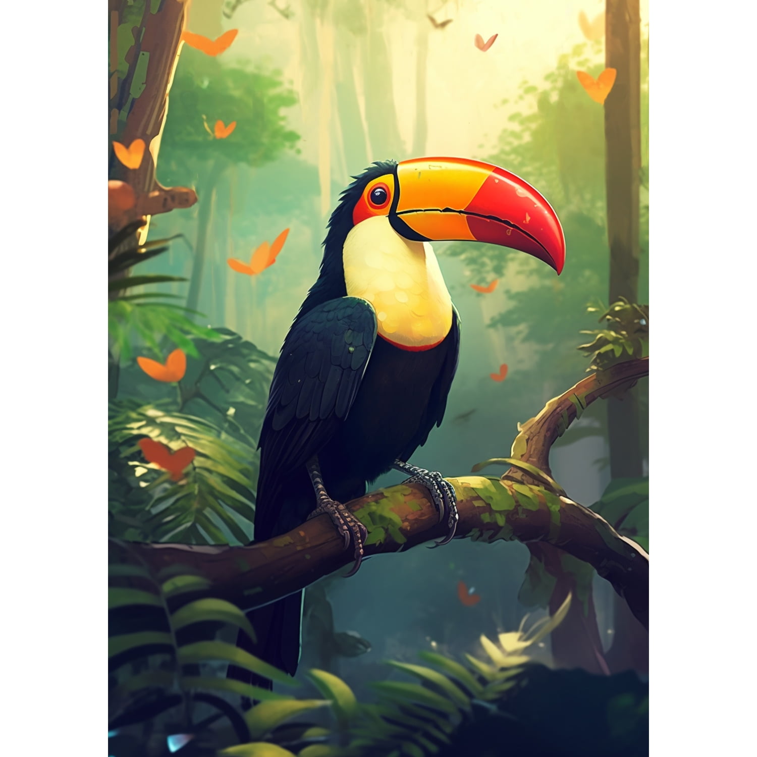 America Forever Tropical Toucan House Flag 28 x 40 inch Double Sided Exotic Bird Rainforest Jungle Tropical Paradise Outdoor Yard Decorative Flag