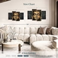 thumbnail image 4 of Elephant Stock Gold Stained Buddha Head Wall Art - Horizontal Multi Panel Canvas - Living Room Wall Decor - People Multi Panel - Gray And Black Decor - 36" x 22", 4 of 8