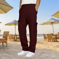 thumbnail image 2 of Tiweut Mens Pants Long Straight Leg Elastic Waist Loose Fit Stretchable Soft Lightweight Everyday Wear Man Trousers Wine,M, 2 of 9